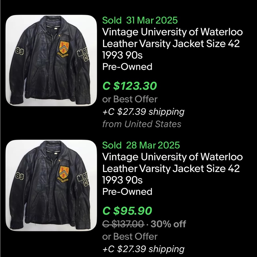Vintage 1988 University Of Waterloo Jacket / Large - Picture 7 of 7